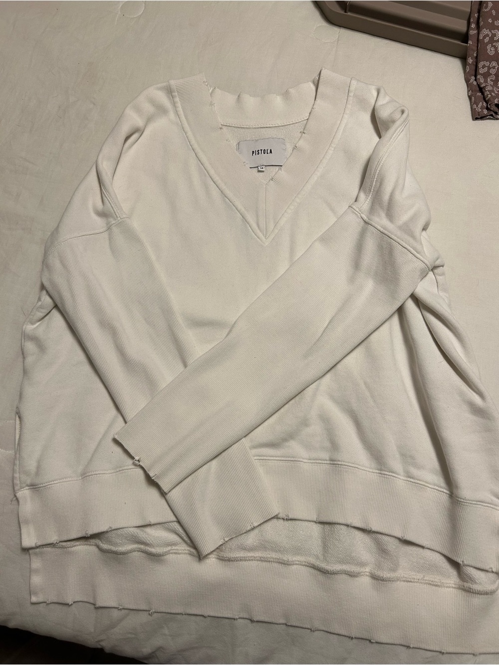Pistola Women's Off White V-Neck Lightweight Sweater